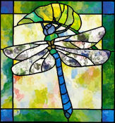 Stained glass dragonfly