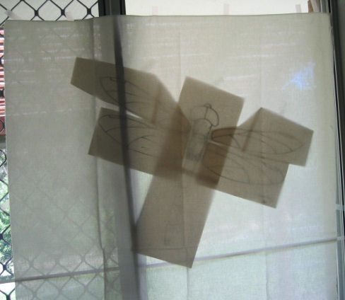 Muslin overlaying the drawing