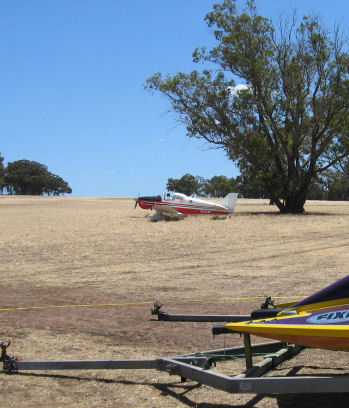 Plane in wheat field