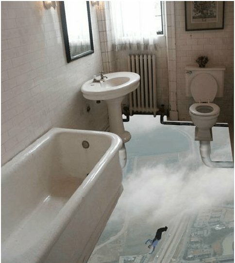 Painted bathroom floor