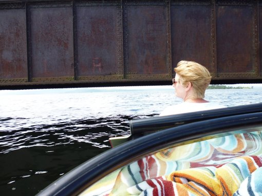 The underpass below the causeway doesn't have a lot of clearance and we had to duck our heads to get the boat through