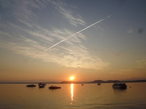 Sunrise over Lake Champlain, Vermont, 22 July 2017
