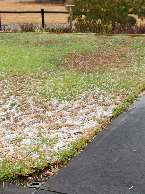 15 minutes after it started, it was all over. All the hail was melting fast and the sun was out.