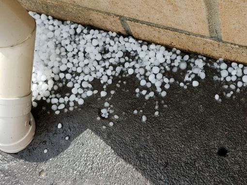 Some small pockets of hail took longer to melt than others