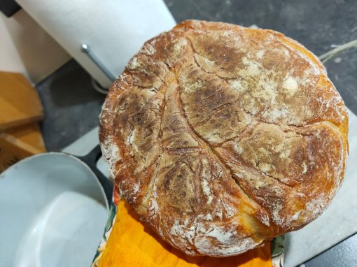 The underside of the loaf